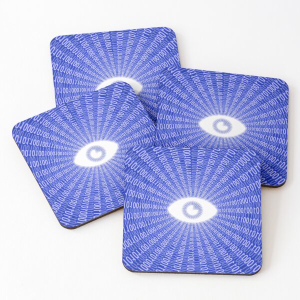 Item preview, Digital eye in blue data stream designed and sold by NerdySherds.