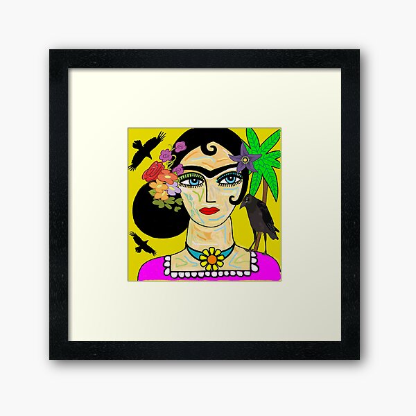 Item preview, Mexican Lady with Ravens and Flowers designed and sold by jantulov.