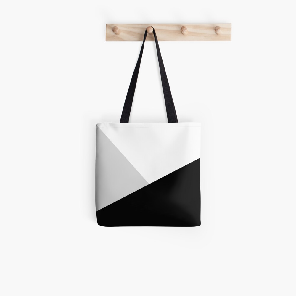 Monochromatic Black White Gray Color Block Tote Bag