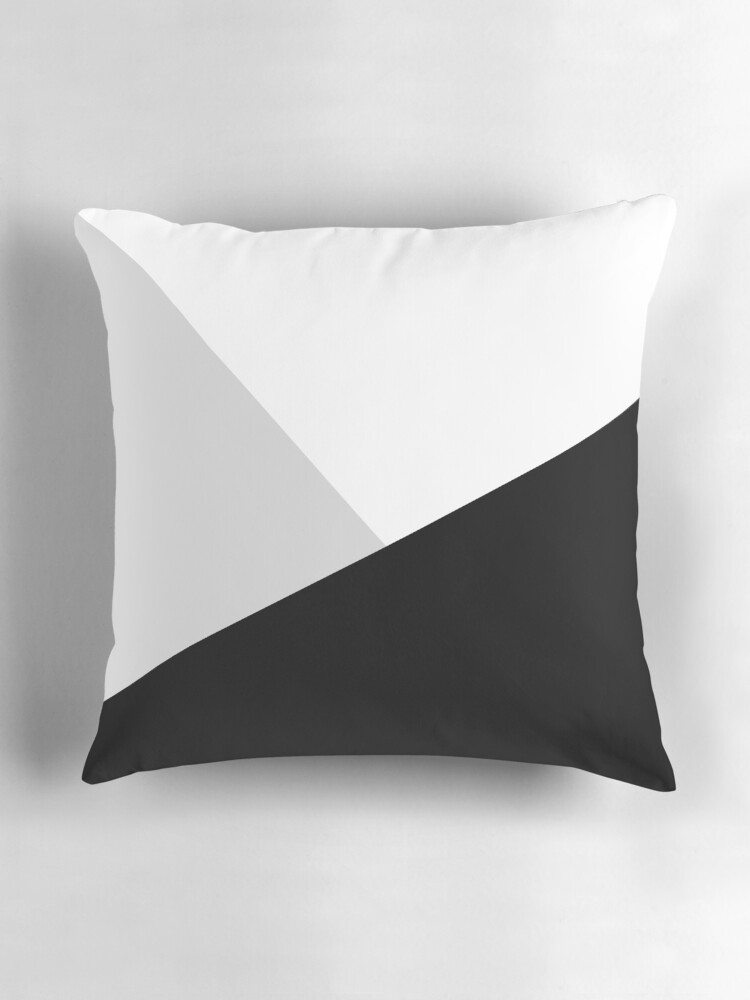 Thumbnail 3 of 4, Pillow, Monochromatic Black White Gray Color Block designed and sold by by-jwp.