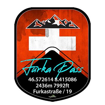 Artwork thumbnail, Furka Pass Switzerland Motorcycle Cycle Sticker T-Shirt by OuterShellUK
