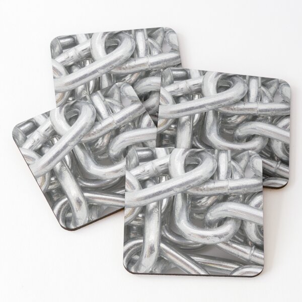 Item preview, Silver shiny metal chain closeup designed and sold by NerdySherds.