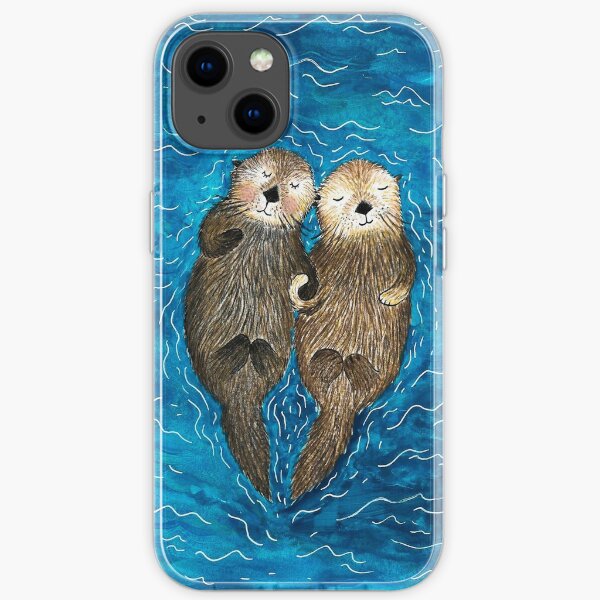Sea Otters Holding Hands iPhone Soft Case