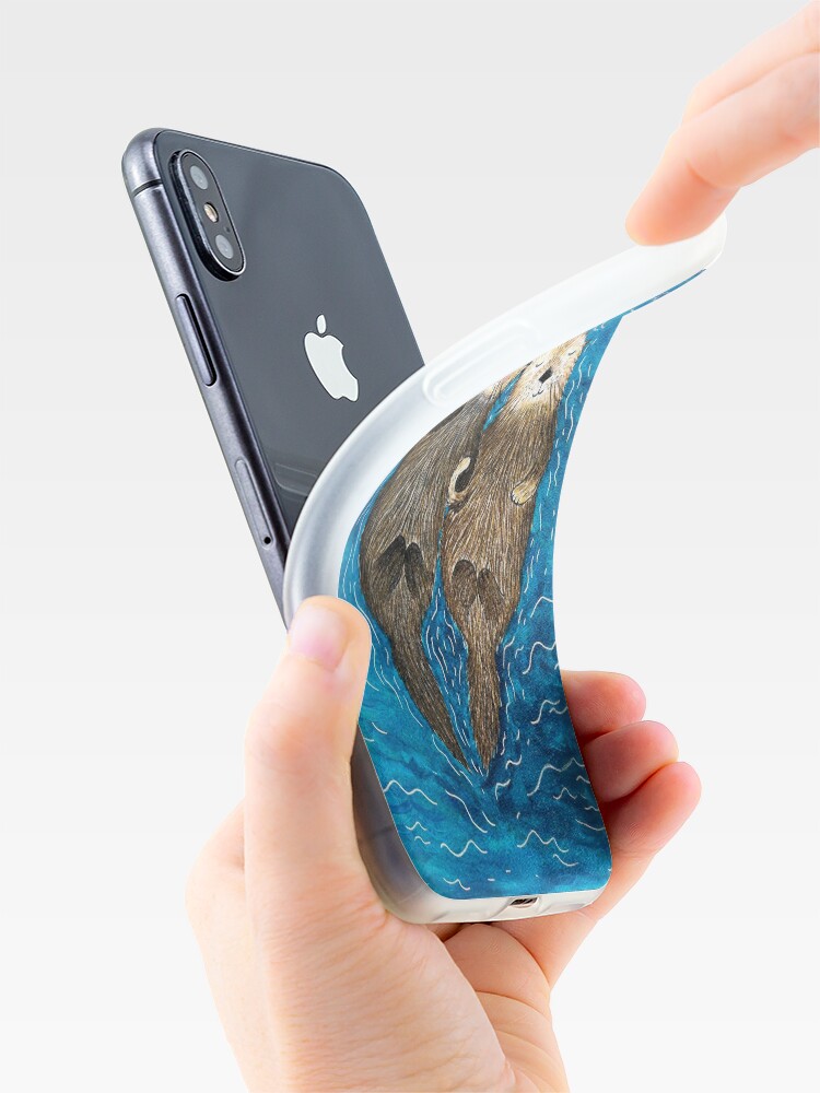 Alternate view of Sea Otters Holding Hands iPhone Case & Cover