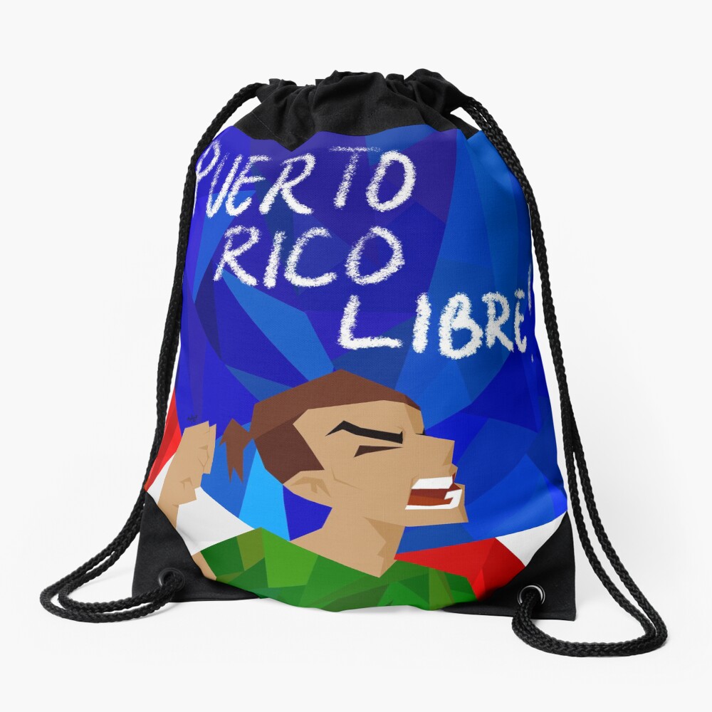 puerto rico libre Drawstring Bag