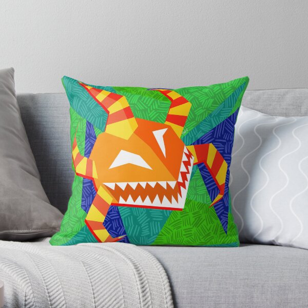 vejigante anaranjado Throw Pillow