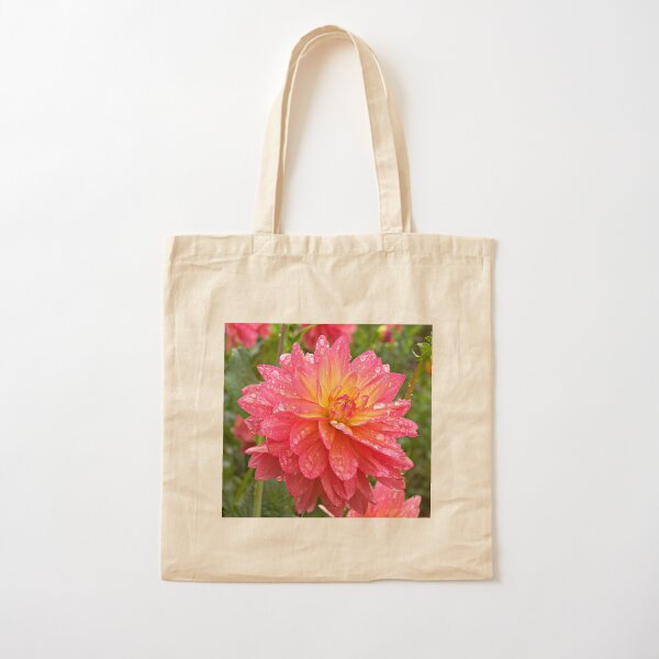 Pink Dahlia Cotton Tote Bag