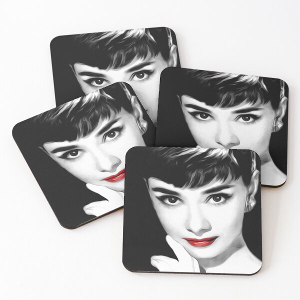 Audrey Hepburn Lips Coasters (Set of 4)