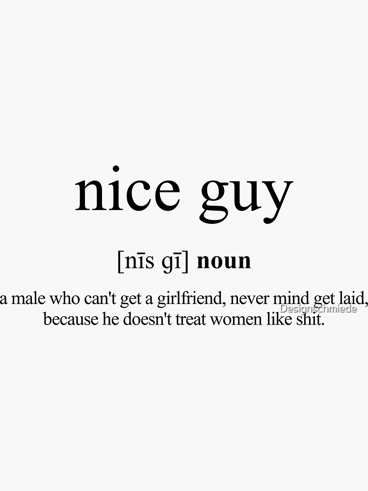 "Nice Guy Definition Dictionary Collection" Sticker for Sale by Designschmiede Redbubble