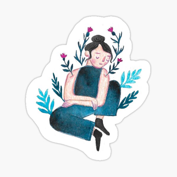 Frühlingsblüte Frau Sticker