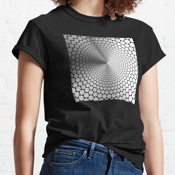 Optical Illusion Angle Gradient Silver on Black NOIR Classic T-Shirt