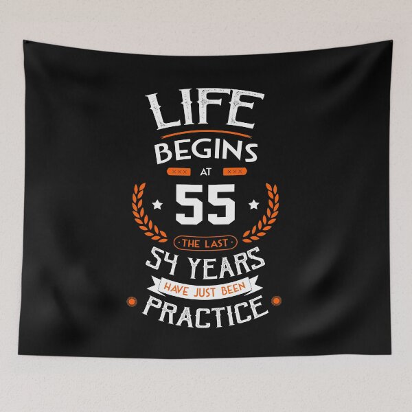 Item preview, 55th birthday gift idea Life Begins at 55 years old Funny Novelty Gift for birthday party present designed and sold by LoveEveryWear.