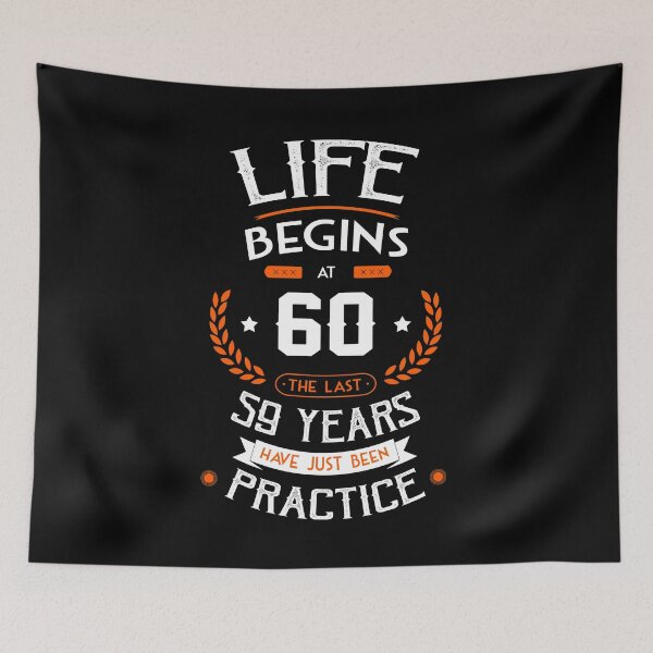 Item preview, 60th birthday gift idea Life Begins at 60 years old Funny Novelty Gift for birthday party present designed and sold by LoveEveryWear.