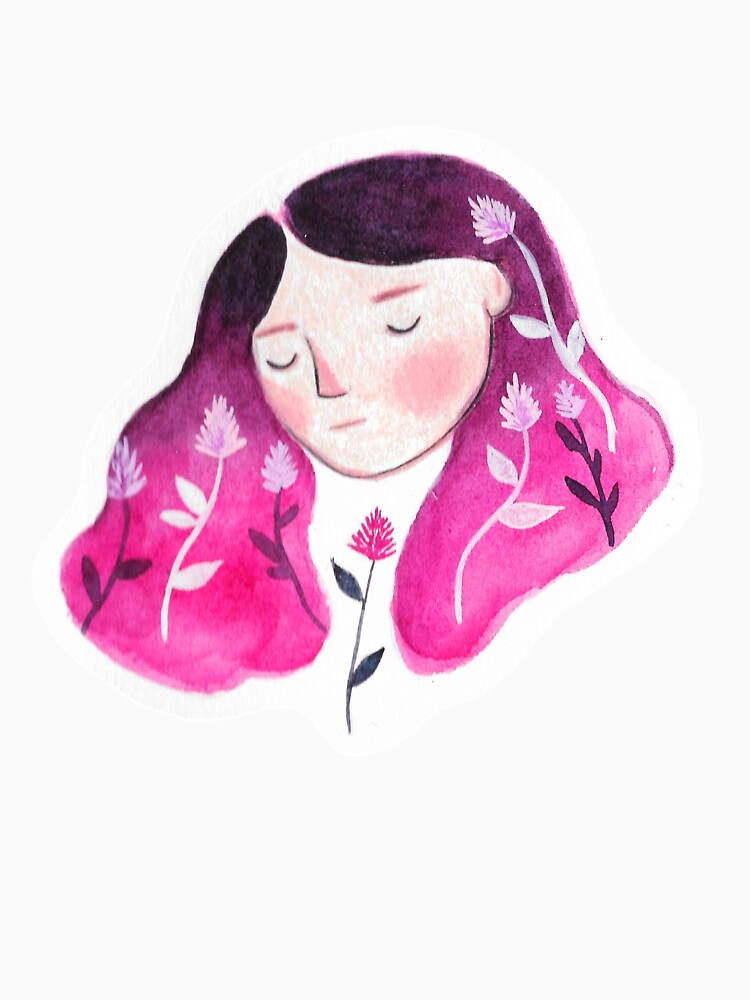 Pink & Floral Woman by emilienunez