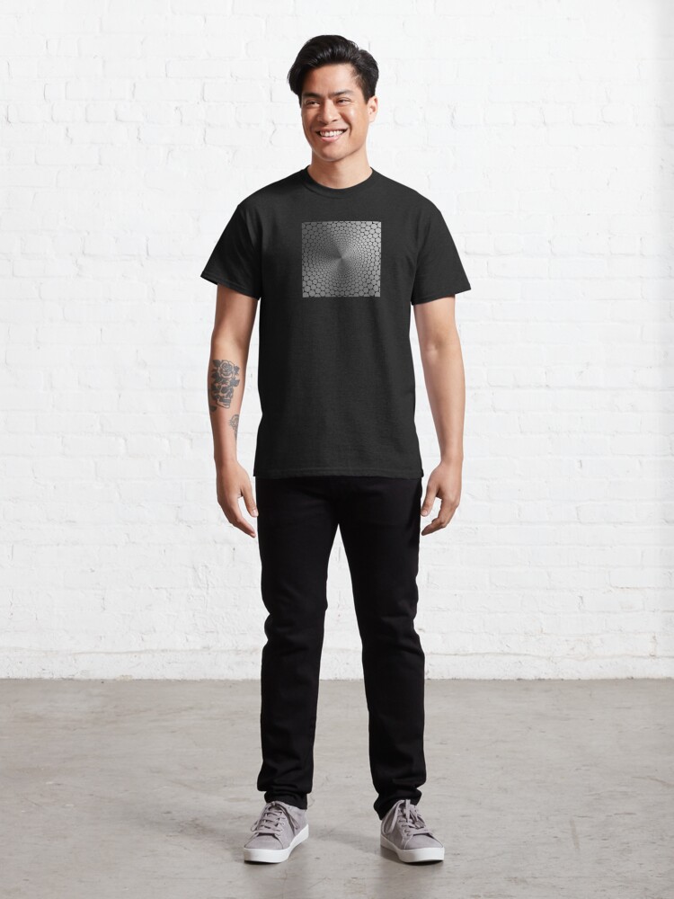Alternate view of Optical Illusion Angle Gradient Slate on Black NOIR Classic T-Shirt