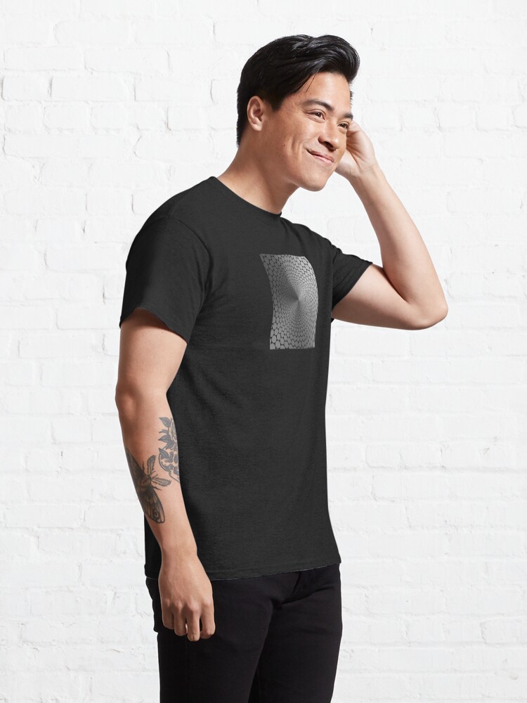 Alternate view of Optical Illusion Angle Gradient Slate on Black NOIR Classic T-Shirt