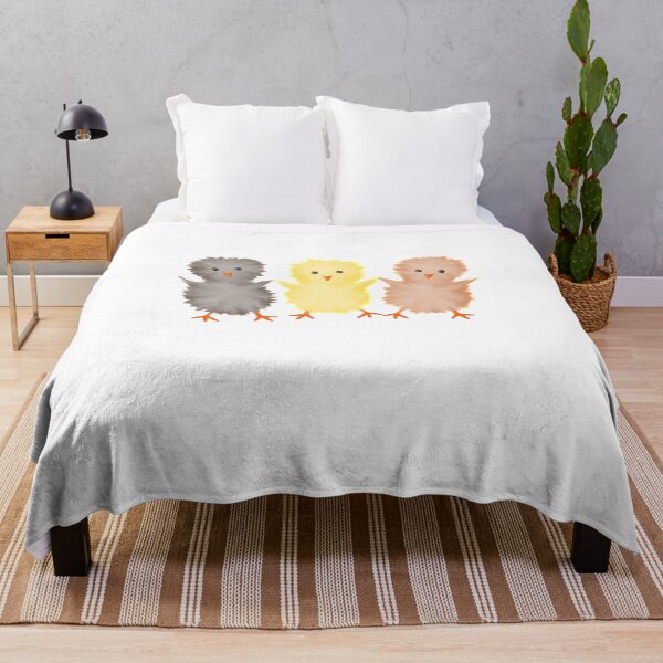 Item preview, 3 Cute Fluffy Chicks, black, yellow, brown designed and sold by nutmegfairy.
