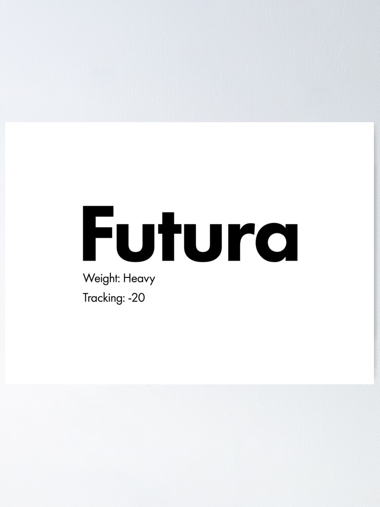 Futura Schriftart Poster Von Chrisdykes Redbubble