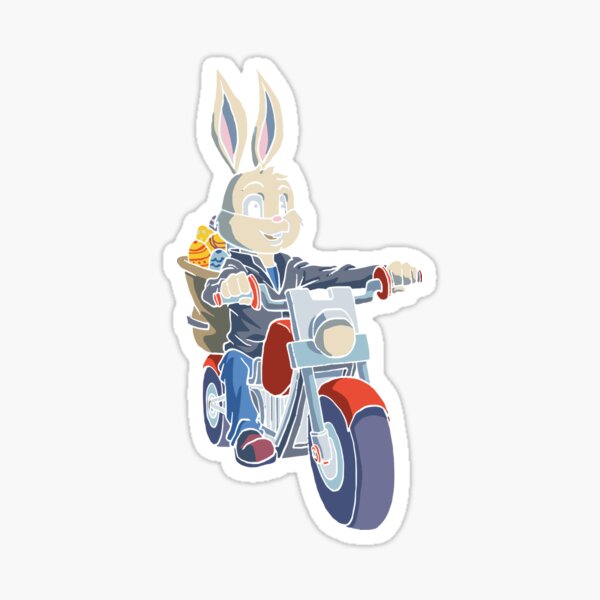 Item preview, Easter Bunny Motorbike Easter For designed and sold by WanitaDesign.