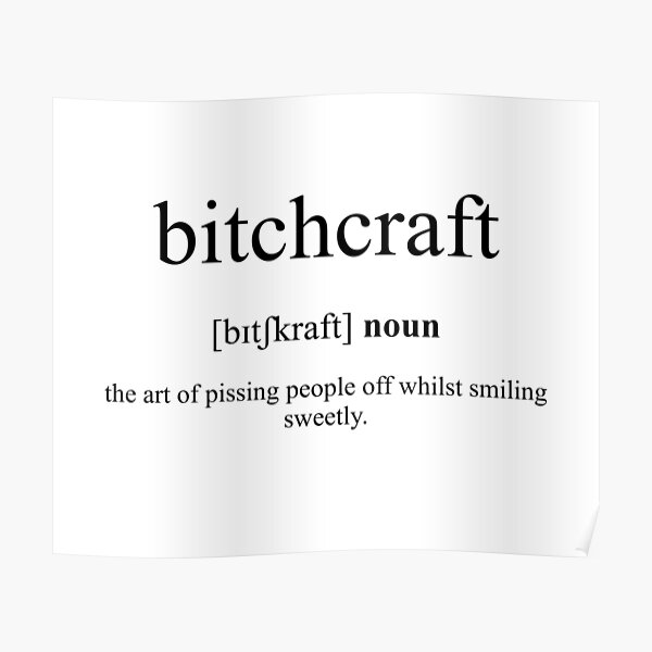 Bitchcraft Definition Bitch Tee Funny Dictionary Top Indie Hipster T-shirt 