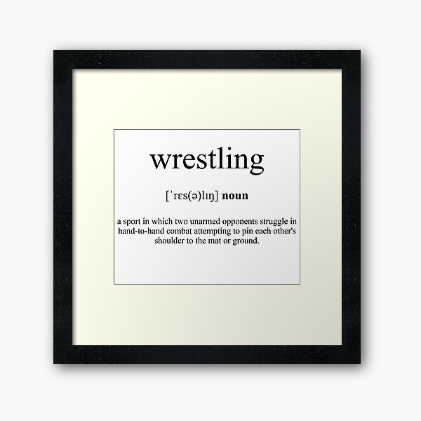 "Wrestling Definition Dictionary Collection" Framed Art Print for