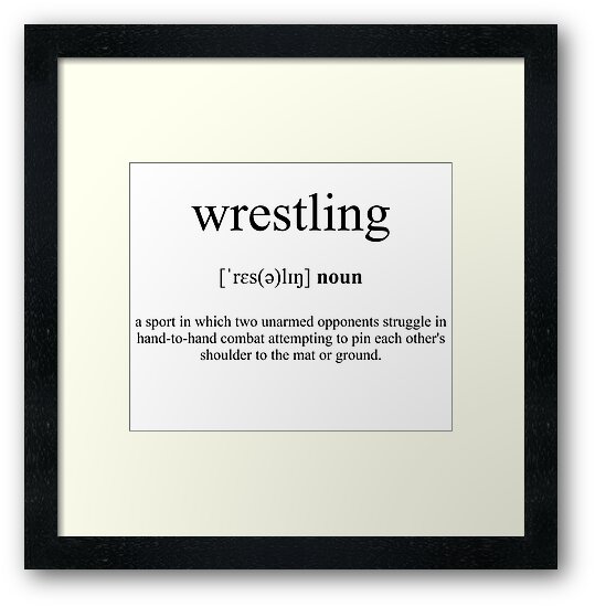 "Wrestling Definition Dictionary Collection" Framed Art Print by