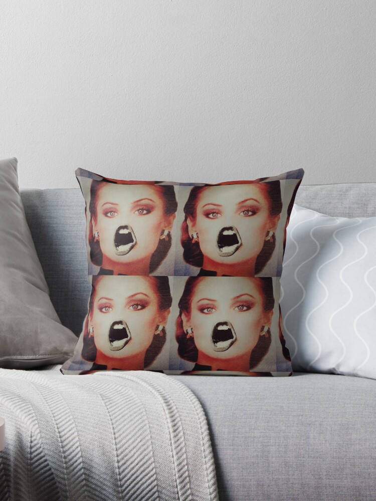 Thumbnail 1 of 3, Throw Pillow, Vintage Beauty Magazine Collage designed and sold by Lady-Scream.
