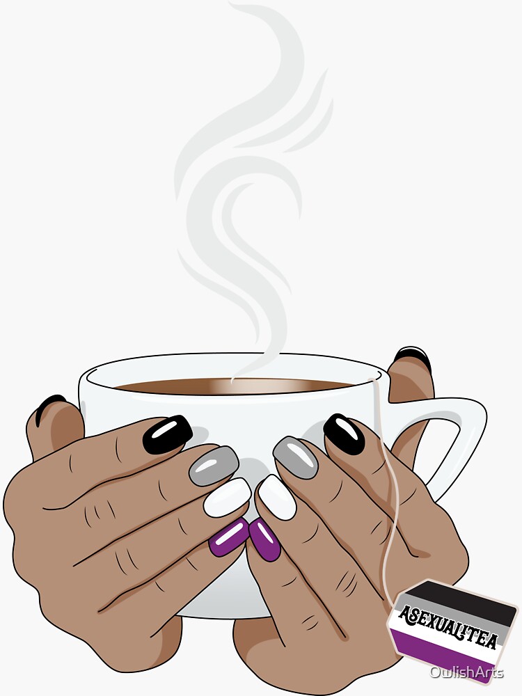 Thumbnail 3 of 3, Sticker, Asexuali-tea designed and sold by OwlishArts.