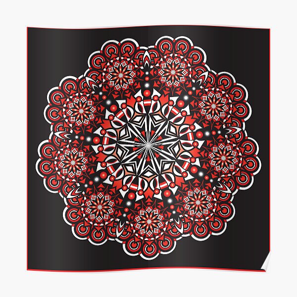 black and white and red all over Poster