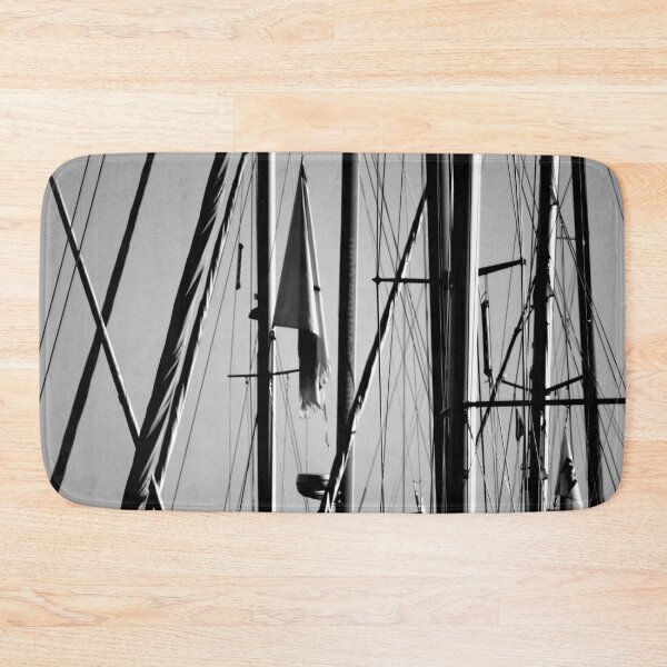 Item preview, Yacht Masts Marina Black and White Photography designed and sold by worldways.