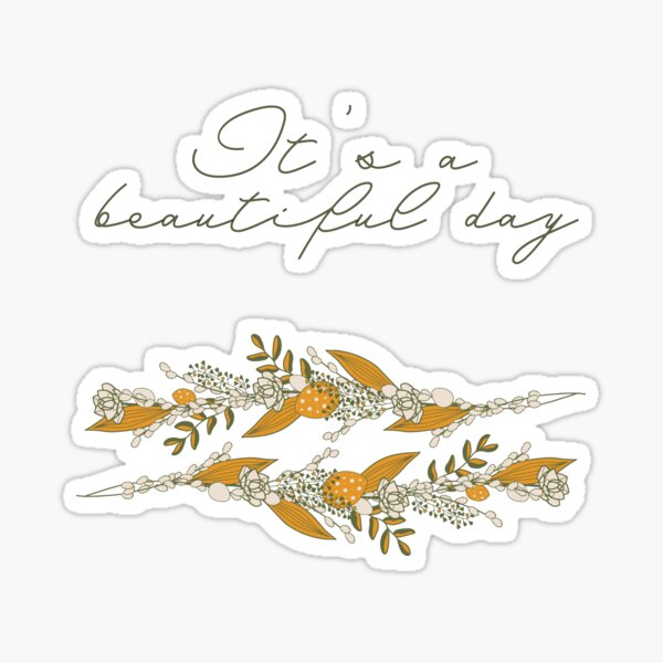 vintage wreath - vertical floral optimistic pattern Sticker