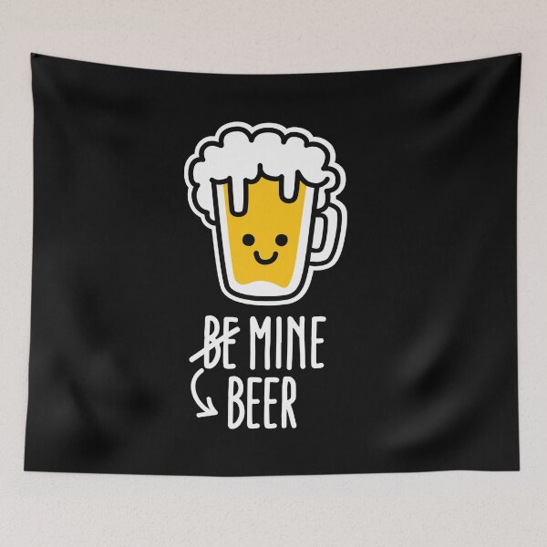 Item preview, BE MINE, BEER WINE, funny Valentines Day couples matching couple beer mine designed and sold by LaundryFactory.