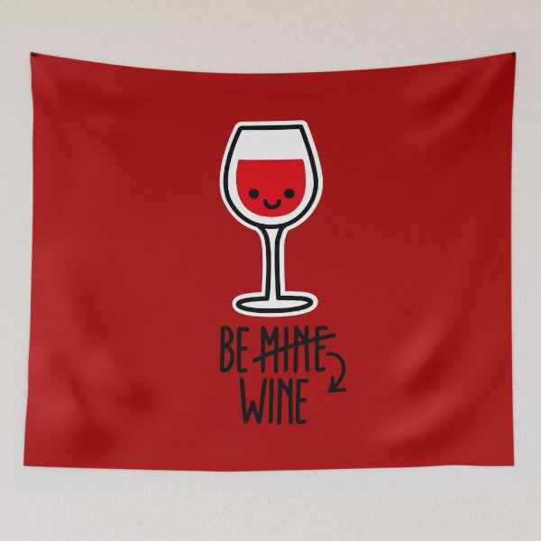 Item preview, Copy of  BE MINE, BEER WINE, funny Valentines Day couples matching couple designed and sold by LaundryFactory.