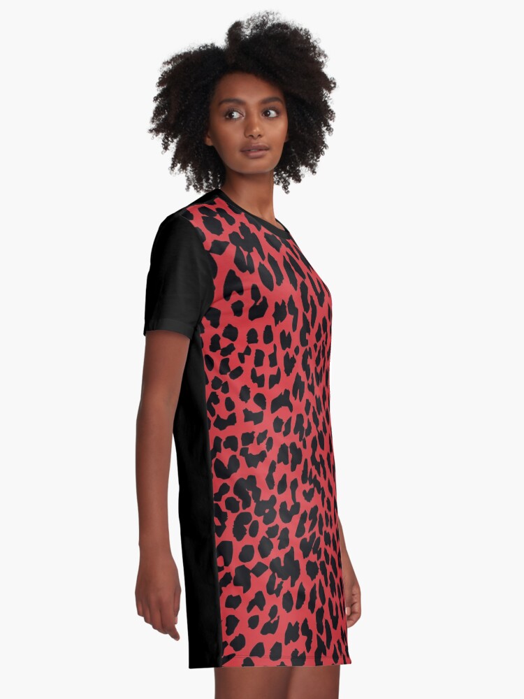 red leopard shirt dress