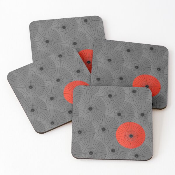 Item preview, One red of many grey umbrellas designed and sold by NerdySherds.