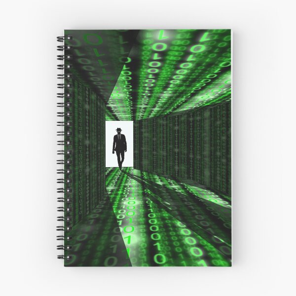 Item preview, Elite hacker enters corridor with binary green text designed and sold by NerdySherds.