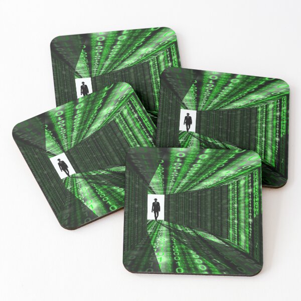 Item preview, Elite hacker enters corridor with binary green text designed and sold by NerdySherds.
