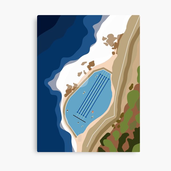 Bronte Baths Sydney | Aerial Illustration Canvas Print