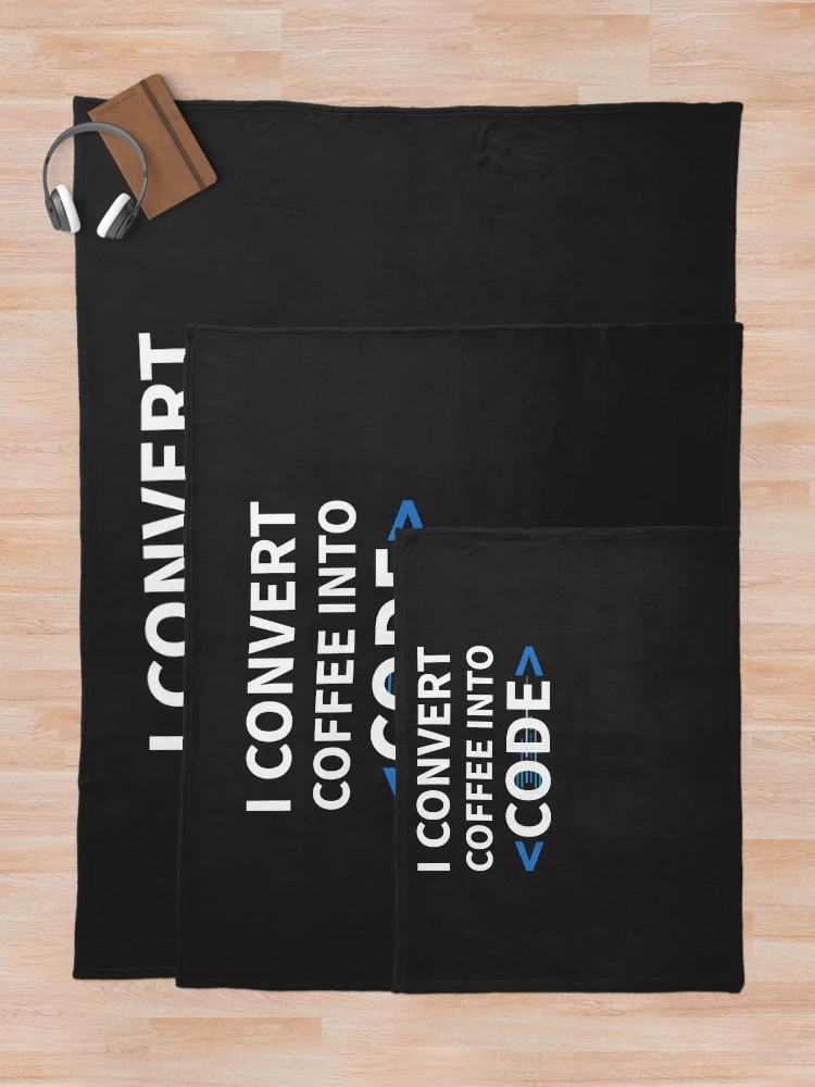 Thumbnail 5 of 6, Throw Blanket, Developer I Convert Coffee Into Code designed and sold by bliptee.