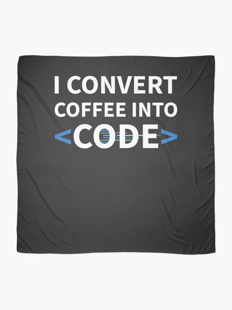 Thumbnail 2 of 3, Scarf, Developer I Convert Coffee Into Code designed and sold by bliptee.