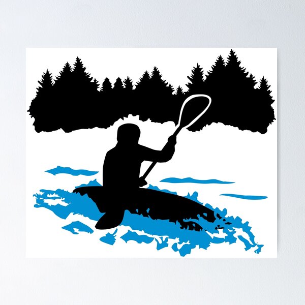 Item preview, kayak, kayaker in nature; kayaking designed and sold by claudiasartwork.