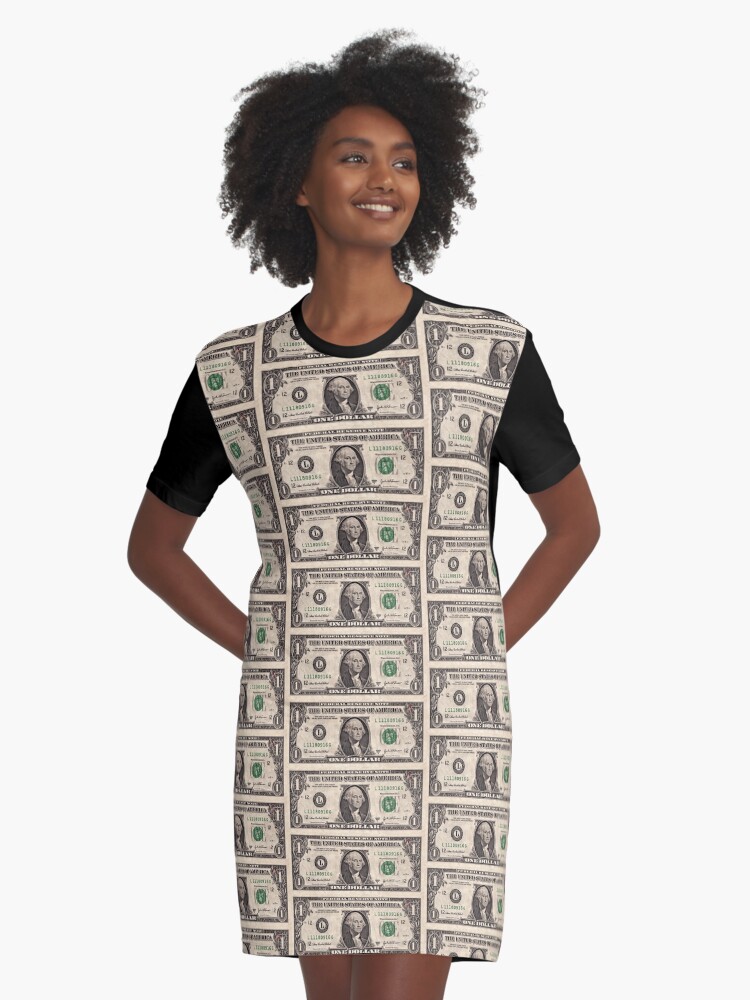 One Dollar Note Money Cash Graphic T Shirt Dress for Sale by leo theo Redbubble