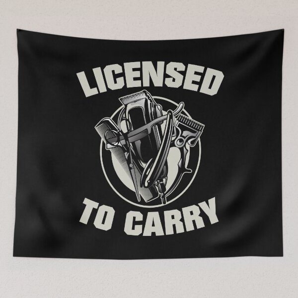 Item preview, Licensed To Carry Barber Hair Stylist designed and sold by TooFlyDesign.