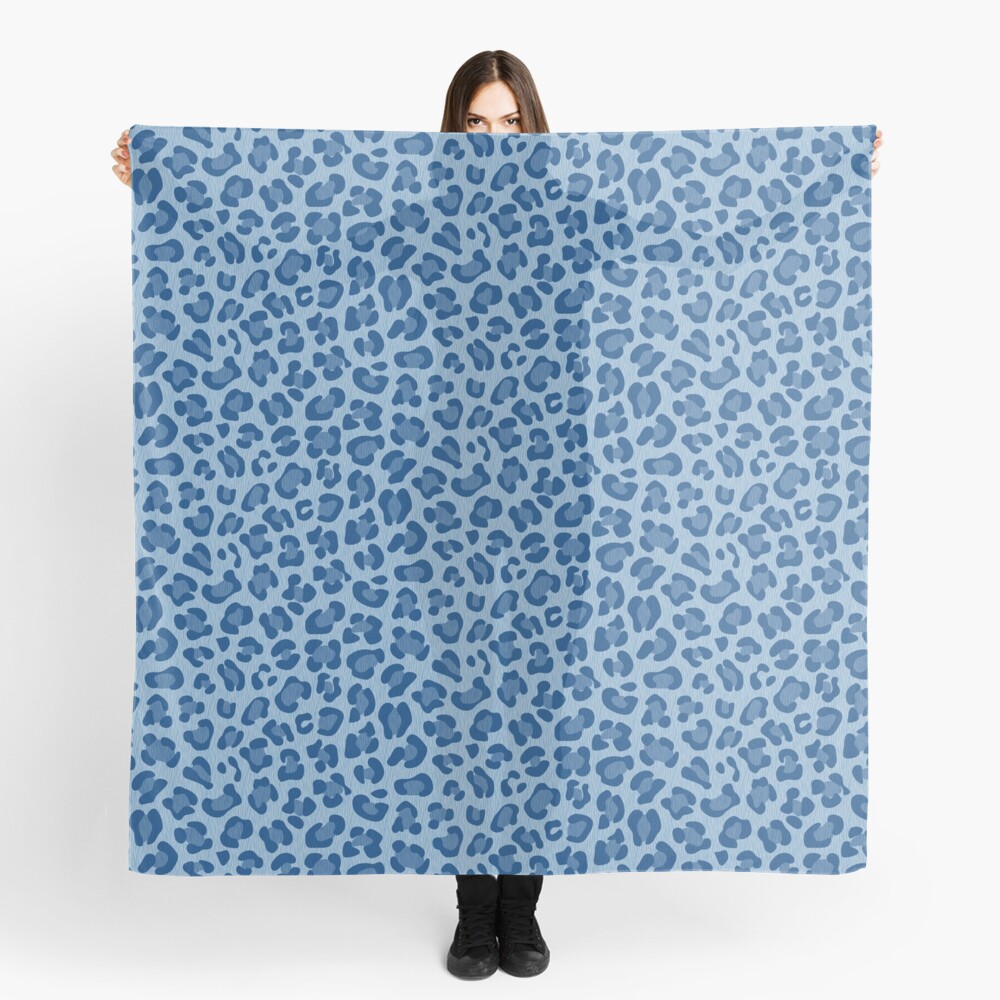 Leopard Print - Classic Blue Scarf