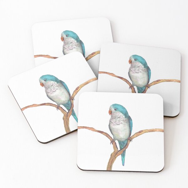 Item preview, A watercolor of a blue quaker parrot designed and sold by Bwiselizzy.