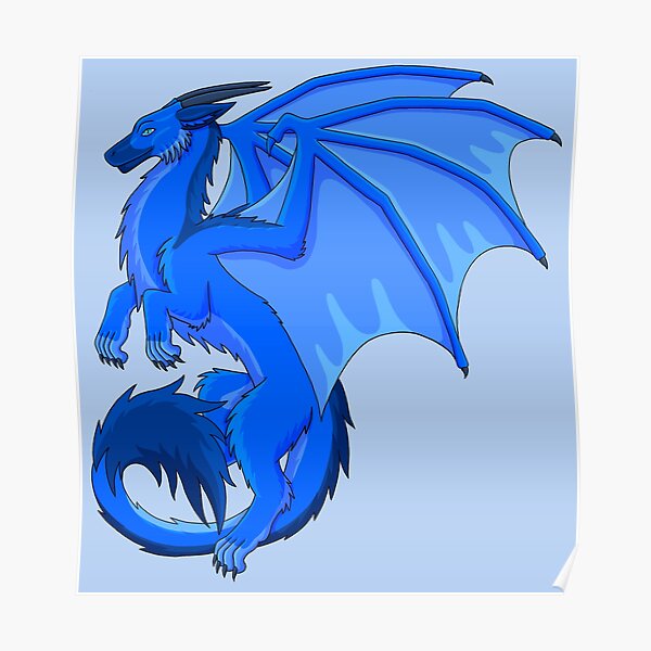 Poster Blauer Drache Redbubble