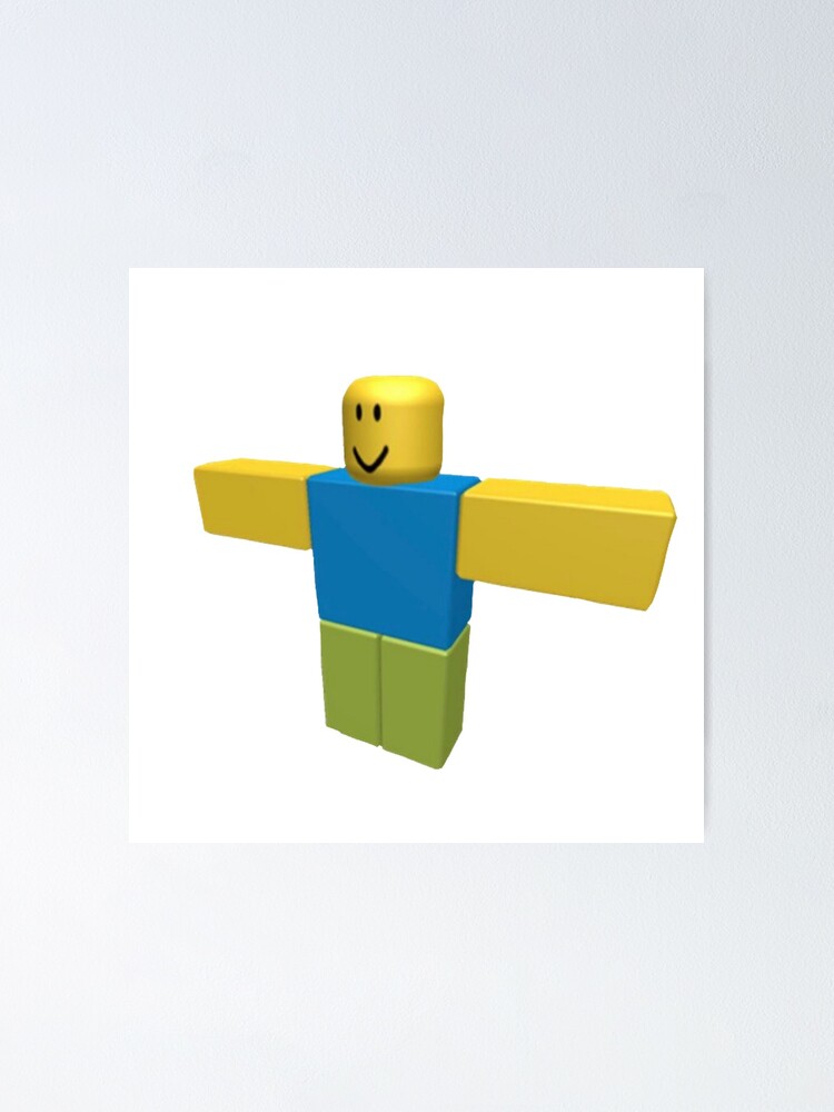 Roblox T Pose Meme Poster By Alexcrewe Redbubble - t pose roblox