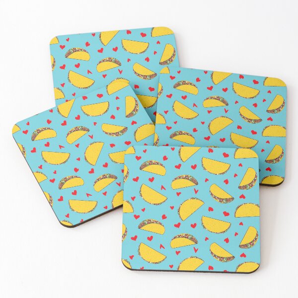 Item preview, I love tacos - tacos & hearts - blue designed and sold by littlearrow.