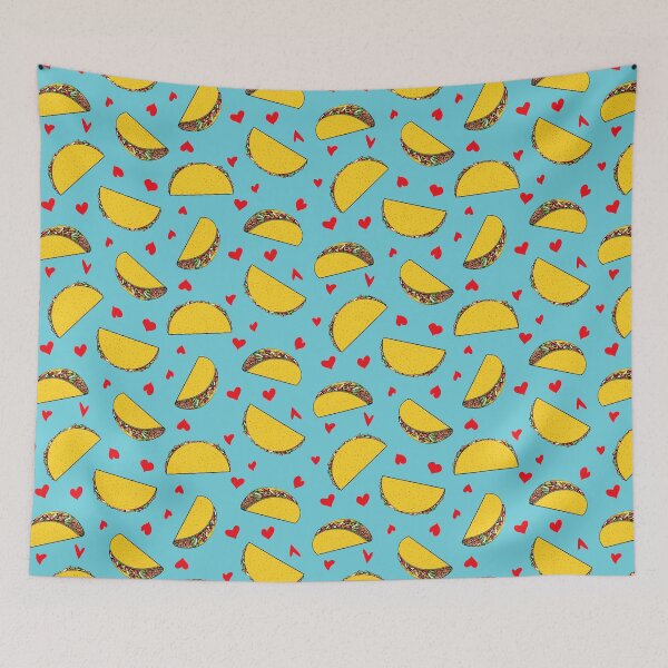 Item preview, I love tacos - tacos & hearts - blue designed and sold by littlearrow.