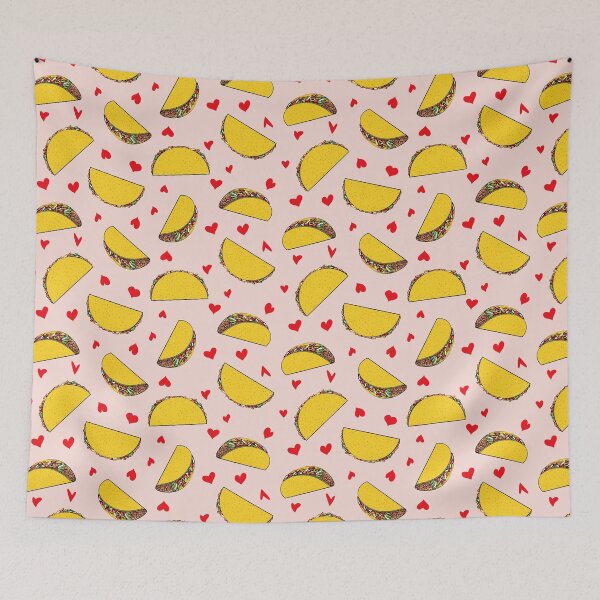 Item preview, I love tacos - tacos & hearts - pink designed and sold by littlearrow.